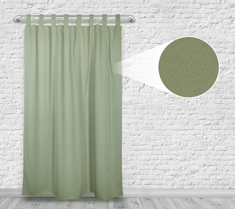 Шторы Премиум зеленые на петлях без липучек. Фото 4
