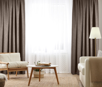 Штора Димаут Рогожка с креплением Кулиса с гребешком v25. Фото 2