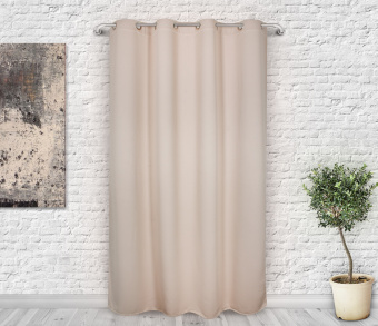 Шторы Премиум персиковые на люверсах. Фото 3