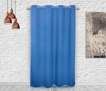 Шторы Премиум синие на люверсах. Фото 3