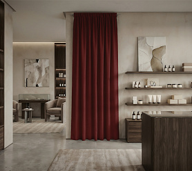 Штора Микровелюр v35 с креплением Шторная тесьма