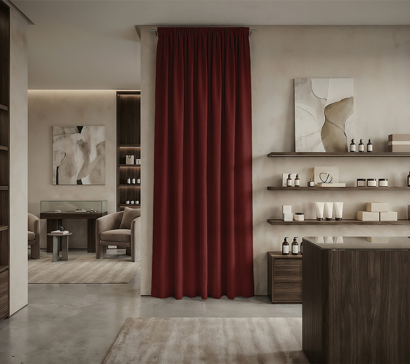 Штора Микровелюр v35 с креплением Шторная тесьма. Фото 1