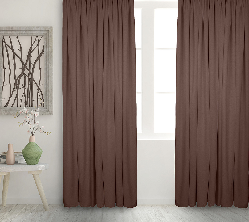 Штора Велюр матовый с креплением Кулиса с гребешком v08. Фото 2