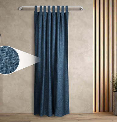 Штора Димаут Рогожка с креплением Петли с липучкой v19 блэкаут