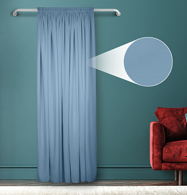 Штора Велюр матовый с креплением Шторная тесьма v19