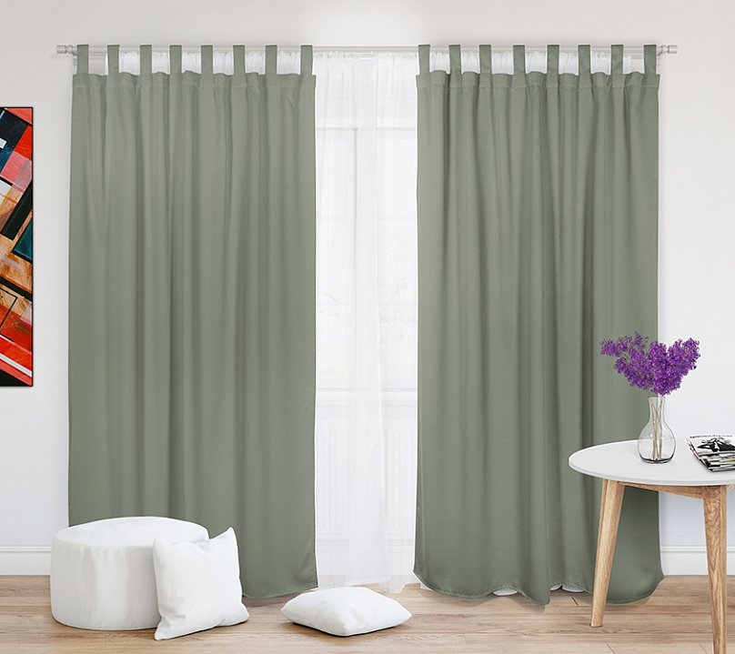 Шторы Премиум зеленые на петлях без липучек. Фото 2