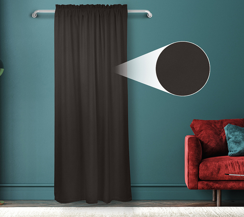 Штора Велюр матовый с креплением Кулиса с гребешком v30. Фото 1