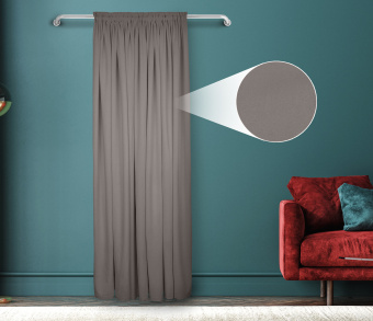 Штора Велюр матовый с креплением Шторная тесьма v11. Фото 1