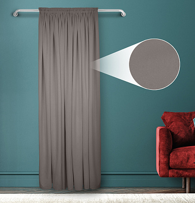 Штора Велюр матовый с креплением Шторная тесьма v11