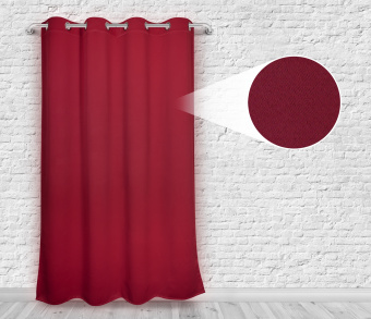Шторы Премиум красные на люверсах. Фото 4
