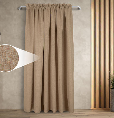 Штора Димаут Рогожка с креплением Кулиса с гребешком v05 блэкаут