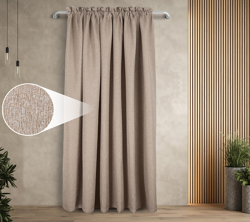 Штора Димаут Рогожка с креплением Кулиса с гребешком v03. Фото 1