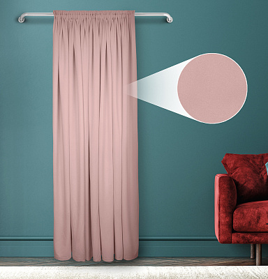 Штора Велюр матовый с креплением Шторная тесьма v24