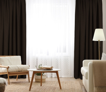 Штора Димаут Рогожка с креплением Шторная тесьма v27. Фото 2