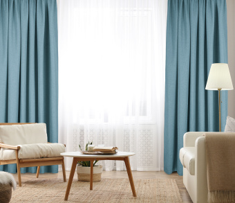 Штора Димаут Рогожка с креплением Шторная тесьма v16. Фото 2