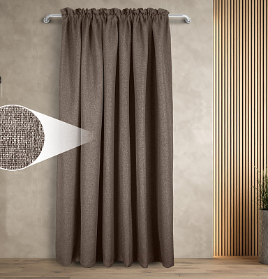 Штора Димаут Рогожка с креплением Кулиса с гребешком v25 блэкаут