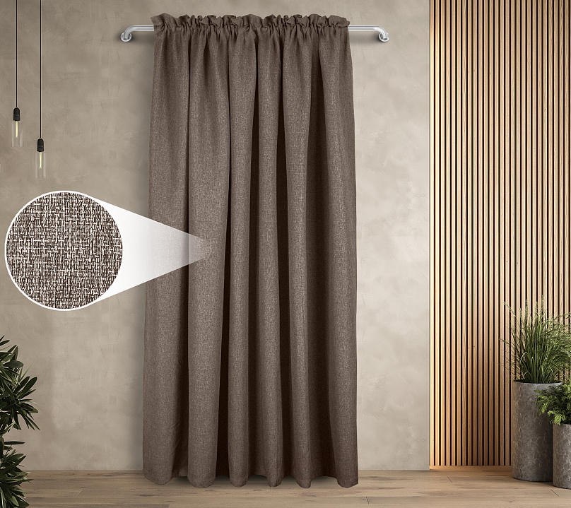 Штора Димаут Рогожка с креплением Кулиса с гребешком v25. Фото 1