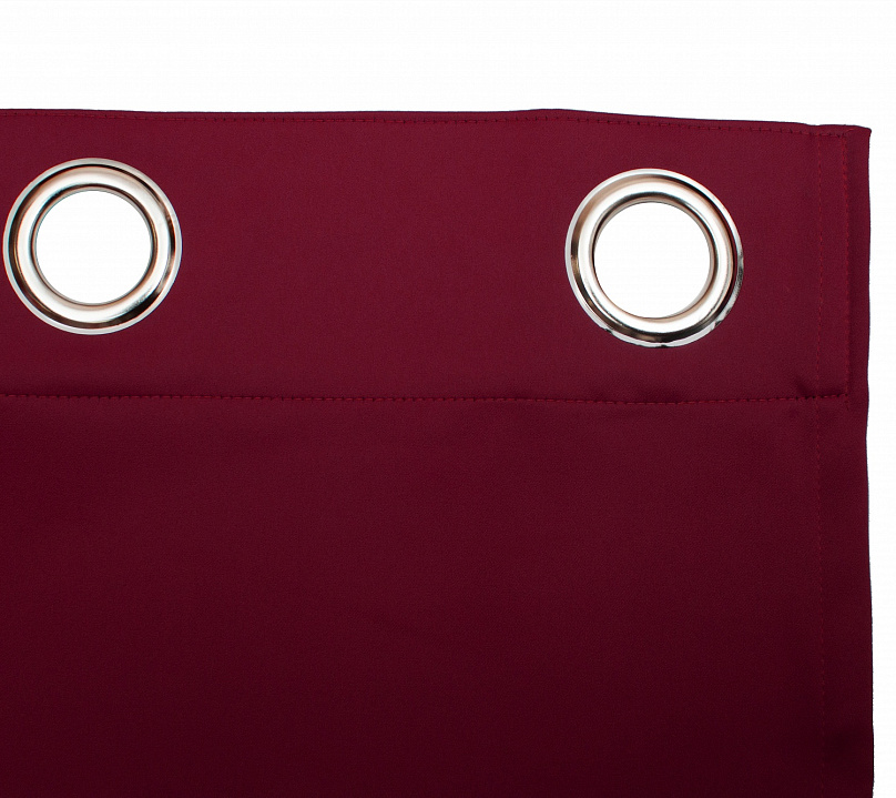 Шторы Премиум рубиновые на люверсах. Фото 5