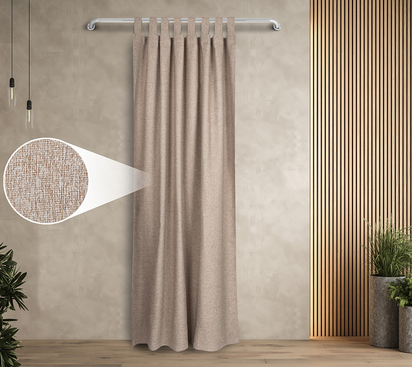 Штора Димаут Рогожка с креплением Петли с липучкой v03. Фото 1