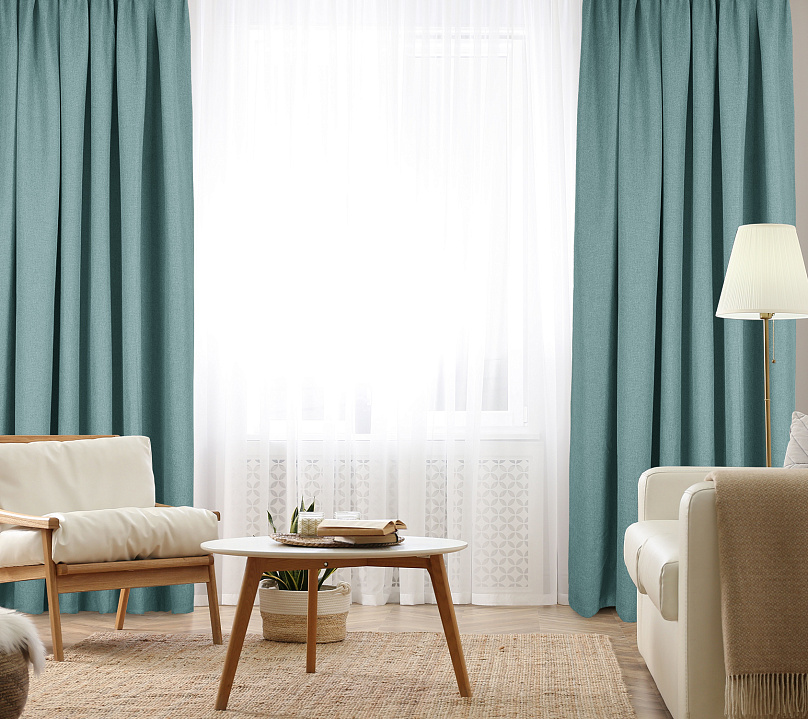 Штора Димаут Рогожка с креплением Кулиса с гребешком v15. Фото 2