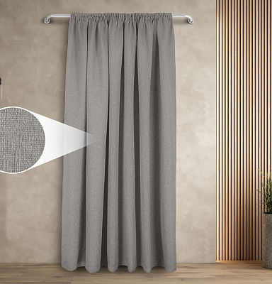 Штора Димаут Рогожка с креплением Шторная тесьма v10 блэкаут