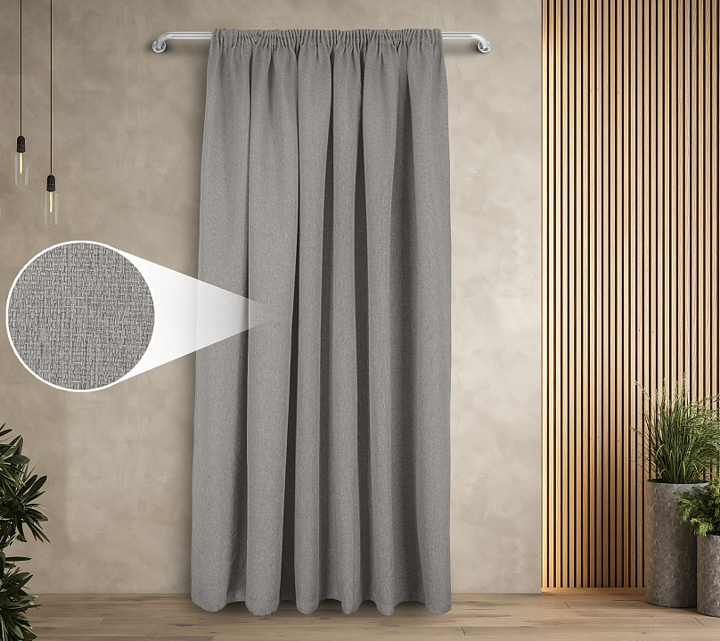 Штора Димаут Рогожка с креплением Шторная тесьма v10. Фото 1