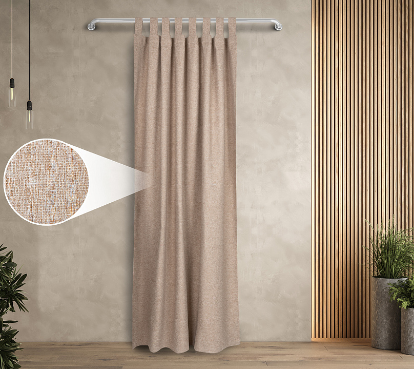 Штора Димаут Рогожка с креплением Петли v04. Фото 1