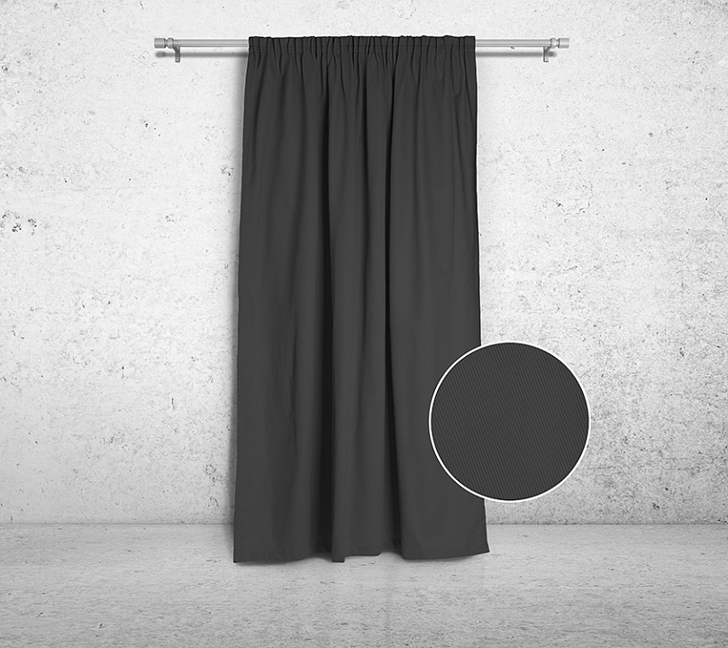 Шторы Стандарт темно-серые на тесьме. Фото 3