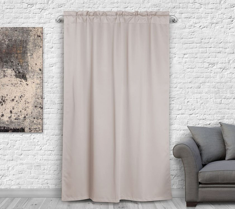 Шторы Премиум бежевые на кулиске с гребешком. Фото 3