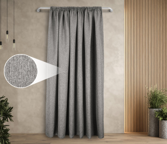 Штора Димаут Рогожка с креплением Шторная тесьма v12. Фото 1