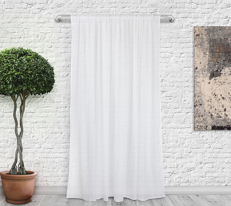 Вуаль однотонная белая на кулиске. Фото 3