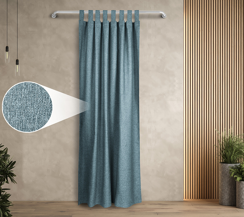 Штора Димаут Рогожка с креплением Петли с липучкой v18. Фото 1