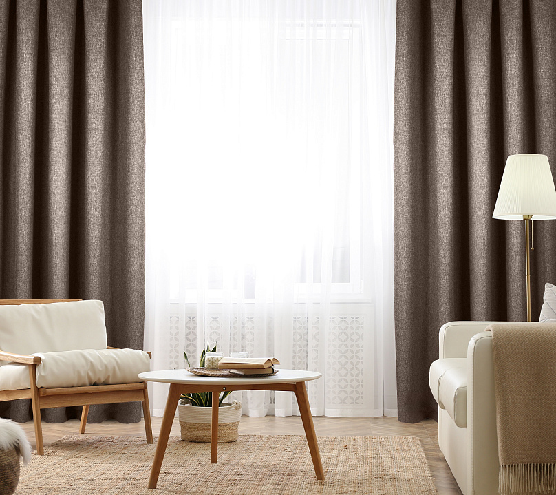 Штора Димаут Рогожка с креплением Люверсы v25. Фото 2