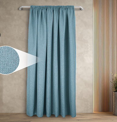 Штора Димаут Рогожка с креплением Шторная тесьма v16 блэкаут