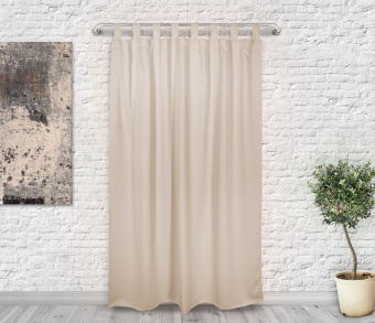 Шторы Премиум бежевые на петлях без липучек. Фото 3