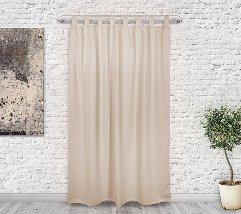 Шторы Премиум бежевые на петлях без липучек. Фото 3