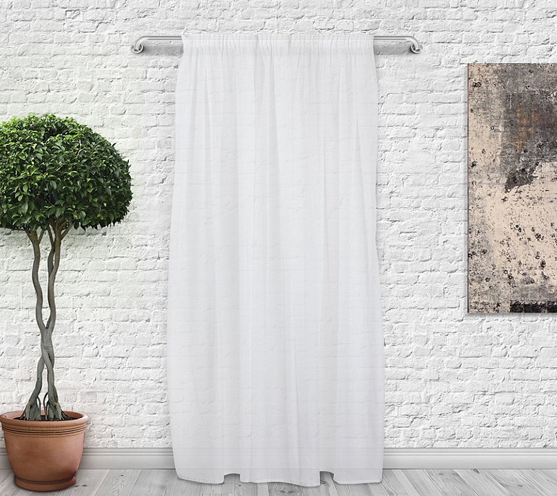 Вуаль однотонная белая на тесьме. Фото 3