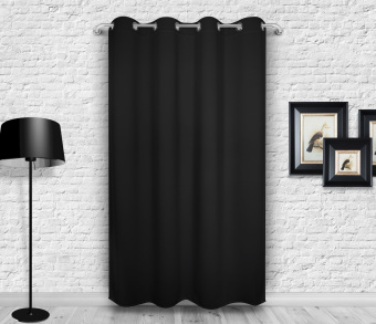 Шторы Премиум черные на люверсах. Фото 3