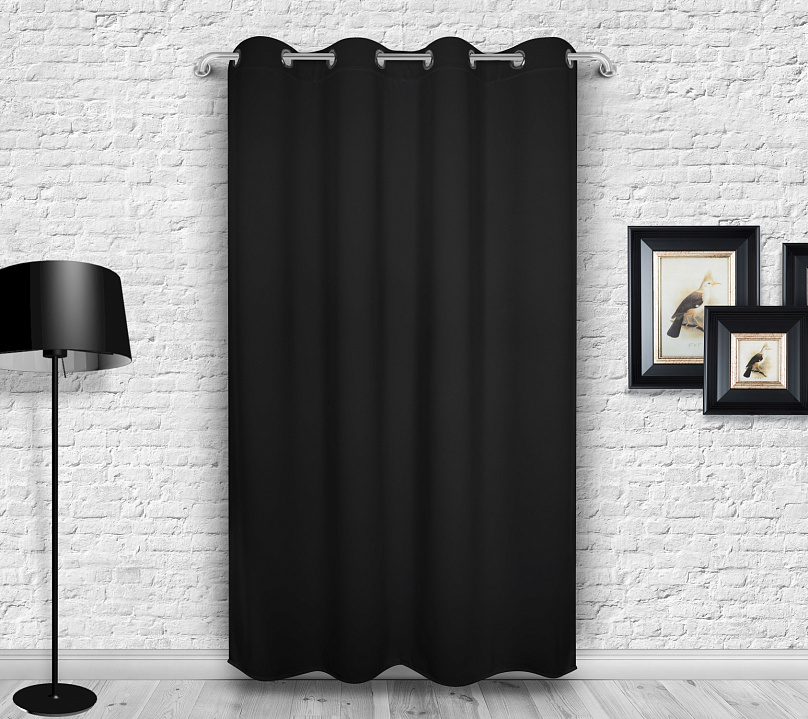 Шторы Премиум черные на люверсах. Фото 3