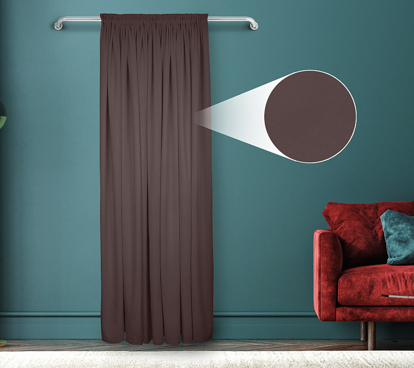 Штора Велюр матовый с креплением Шторная тесьма v29. Фото 1