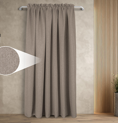 Штора Димаут Рогожка с креплением Кулиса с гребешком v13 блэкаут