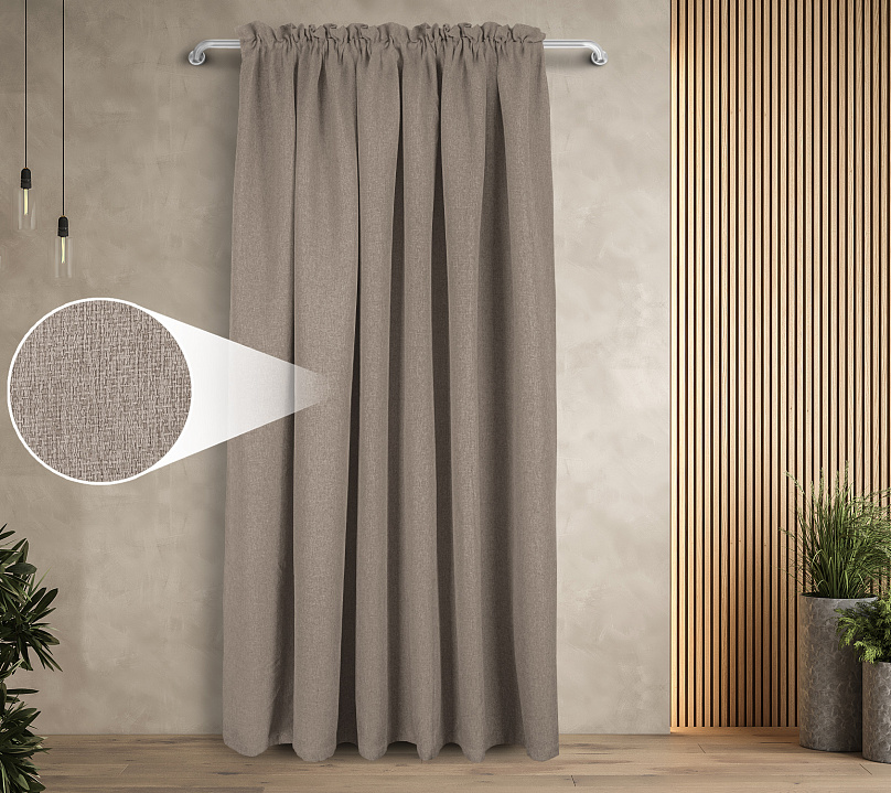 Штора Димаут Рогожка с креплением Кулиса с гребешком v13. Фото 1