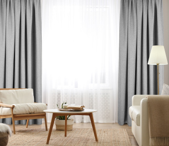 Штора Димаут Рогожка с креплением Петли v11. Фото 2