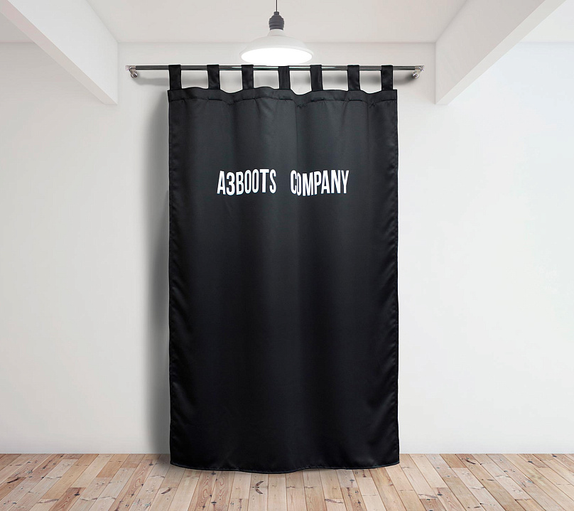 Шторы Премиум с логотипом на петлях на липучках. Фото 3