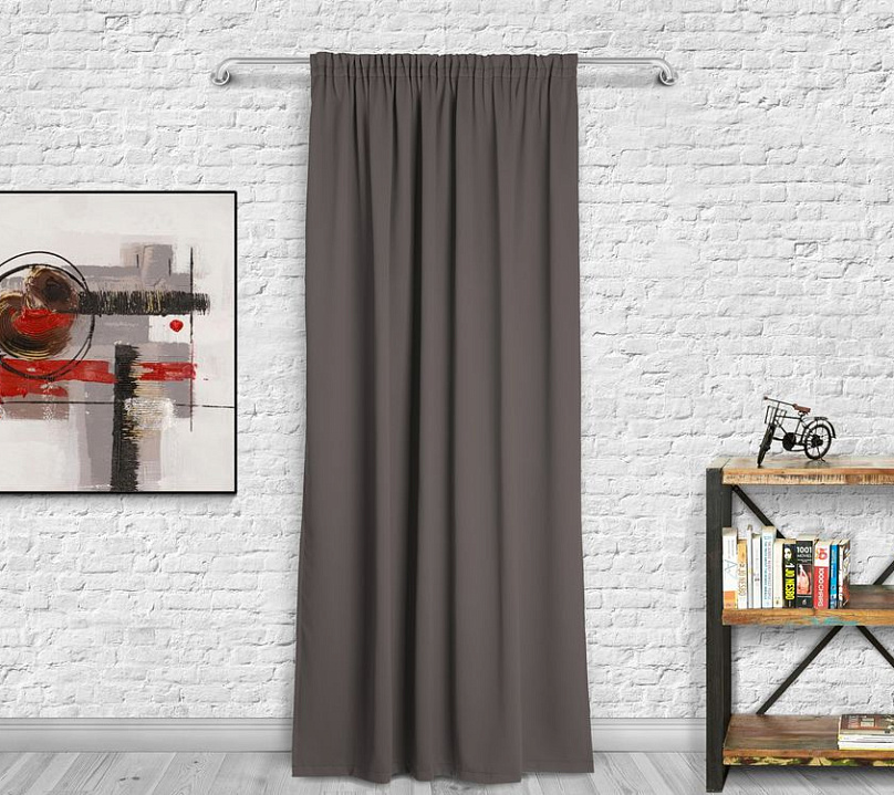 Шторы Премиум светло-коричневые на тесьме. Фото 3