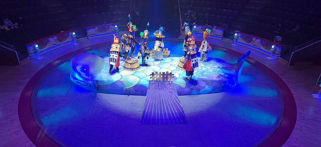 Ковролин для оформления декораций в цирке Никулина