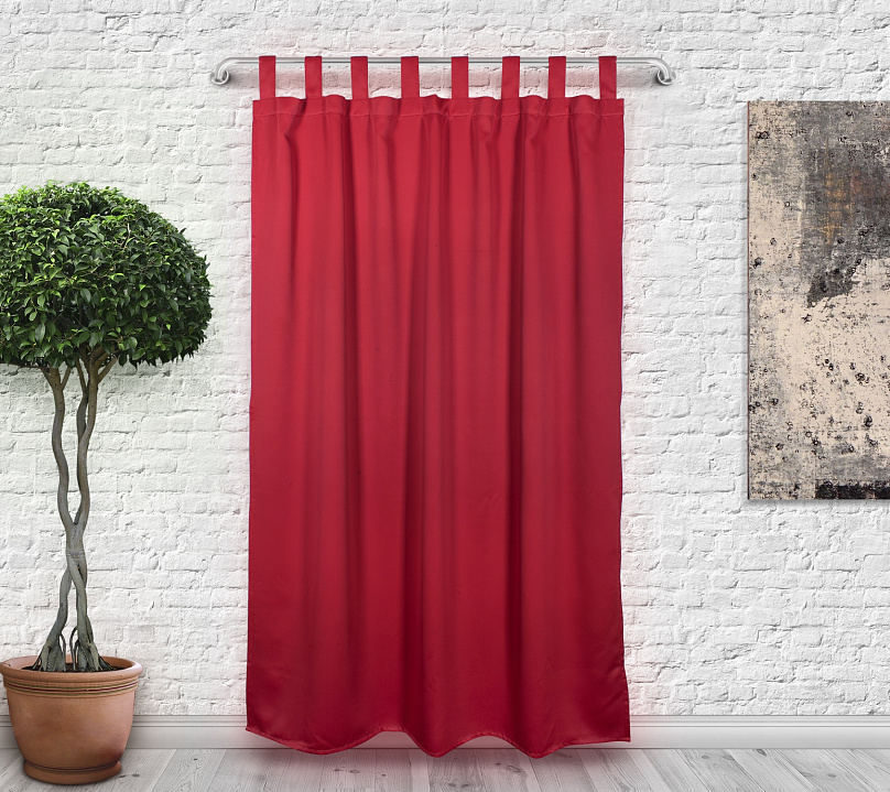 Шторы Премиум красные на петлях без липучек. Фото 3