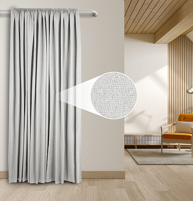 Штора Премиум Рогожка v01 с креплением Шторная тесьма блэкаут