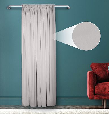 Штора Велюр матовый с креплением Шторная тесьма v10