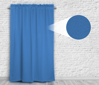 Шторы Премиум синие на кулиске с гребешком. Фото 4